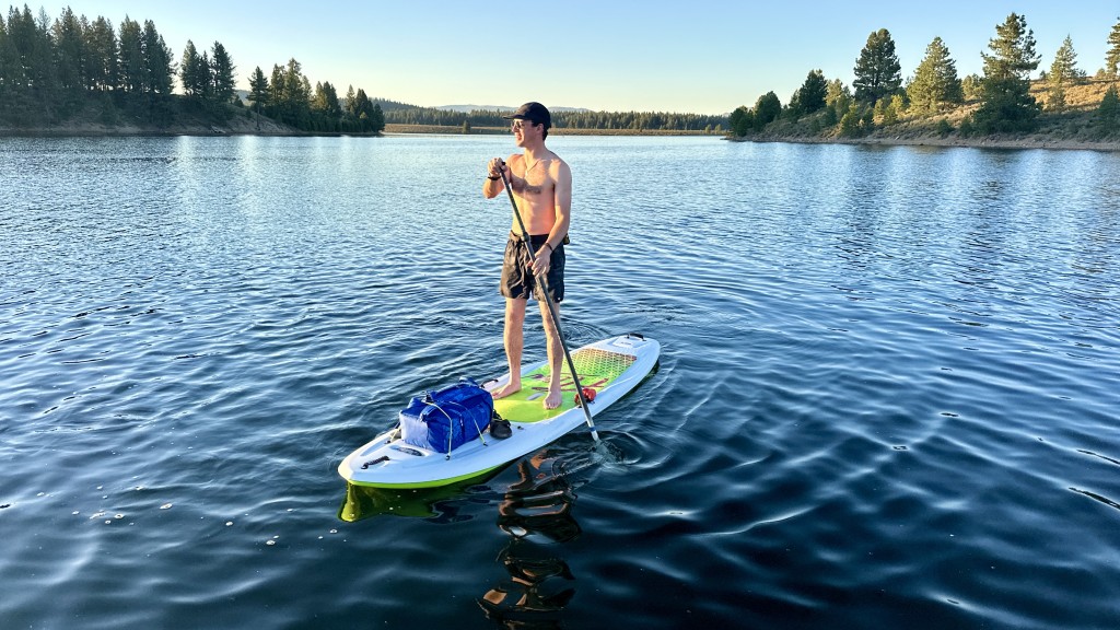 stand up paddle board - the pelican flow 106 has excellent glide performance for a heavier...