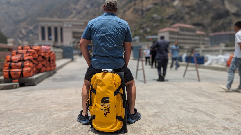 making use of the north face base camp rolling thunder as we wait to...