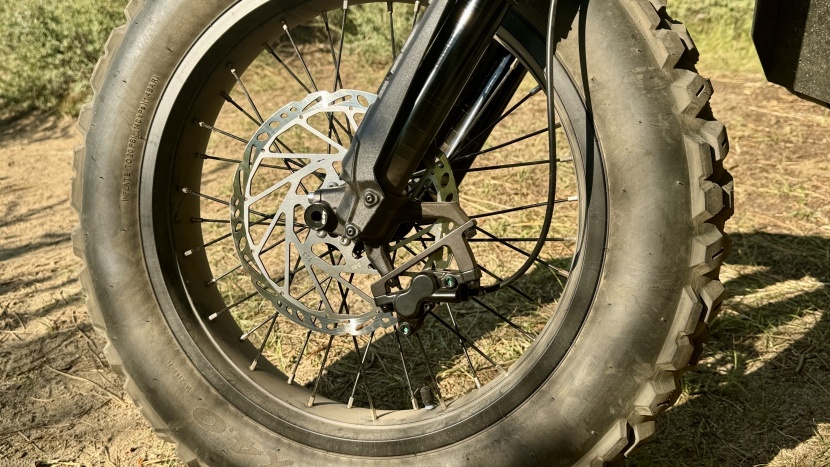 huge rotors give us the stopping power we need on a bike like this...