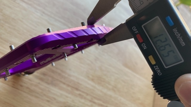 mountain bike flat pedals - each pair of pedals length, width, and thickness at the leading and...