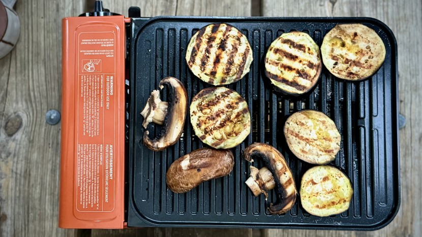 eureka sprk camp grill - the cooking area is more solid, featuring less bars and spacing for...