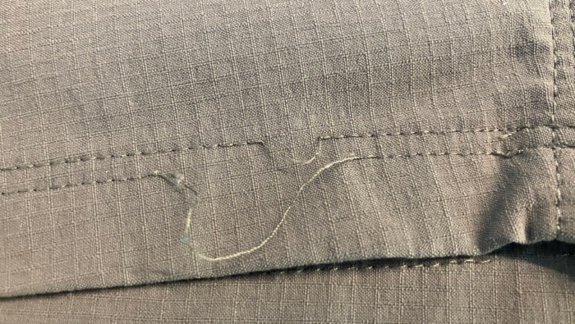 the stitching on the hem is coming undone in multiple spots on the...