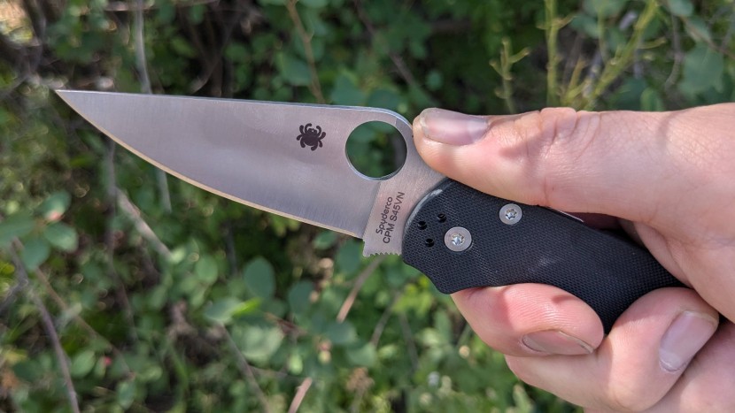 pocket knife - the full flat grind of the spyderco para military 2 g-10 is striking...