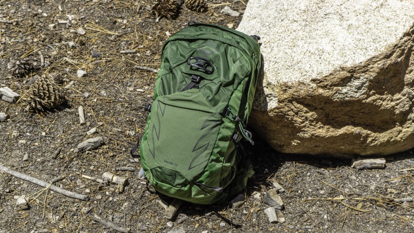 daypack - the external helmet attachment, mesh pockets, and trekking pole...