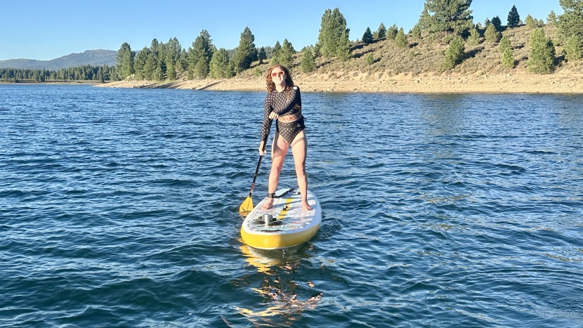 bote wulf aero - no issue staying on the board when there were choppier conditions.