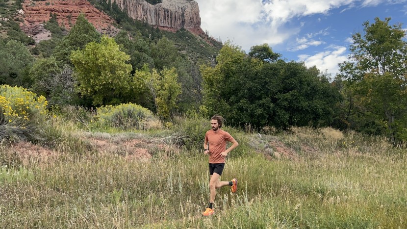 hoka speedgoat 6 - our lead tester, matthew, running in southwest colorado wearing the...