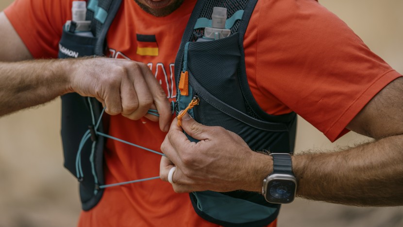 hydration pack for running - this pack has a stretch fit, but minimal adjustment outside the...