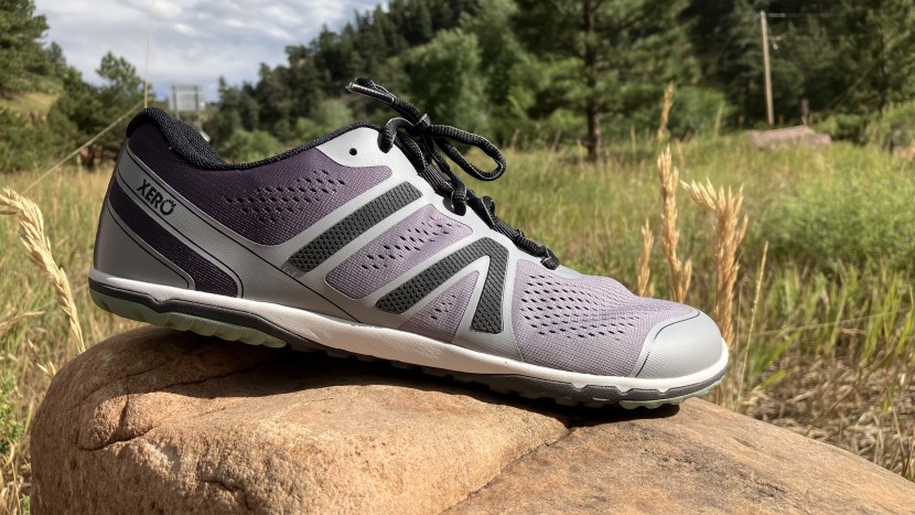barefoot shoes - the xero hfs ii has a decent ground feel and a fit that we liked...