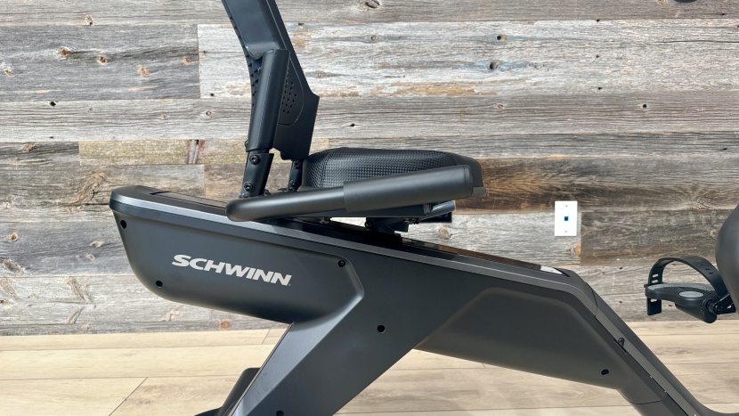 here, you can see the adjustable seat track; having the seat move up...