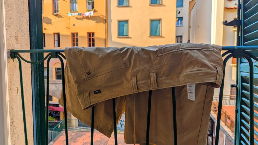 airing our laundry. thin nylon fabric makes it super easy to hand...