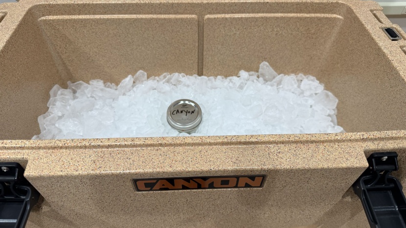 canyon outfitter 55 v2 - surround by ice, we place multiple sensors inside a mason jar to...