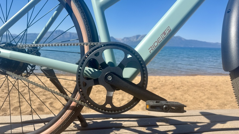 ride1up roadster v3 - a 64t belt ring and 20t cog give the roadster tall gearing, allowing...