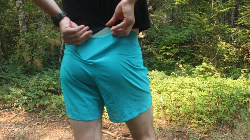 both the men's and women's swiftland shorts offer rear phone pockets...