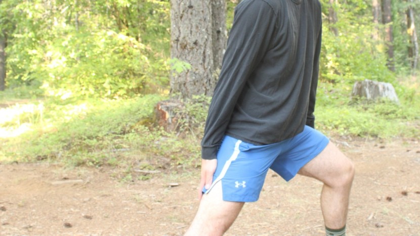 running shorts men - during certain movements like this lunge, the sidecut of the under...