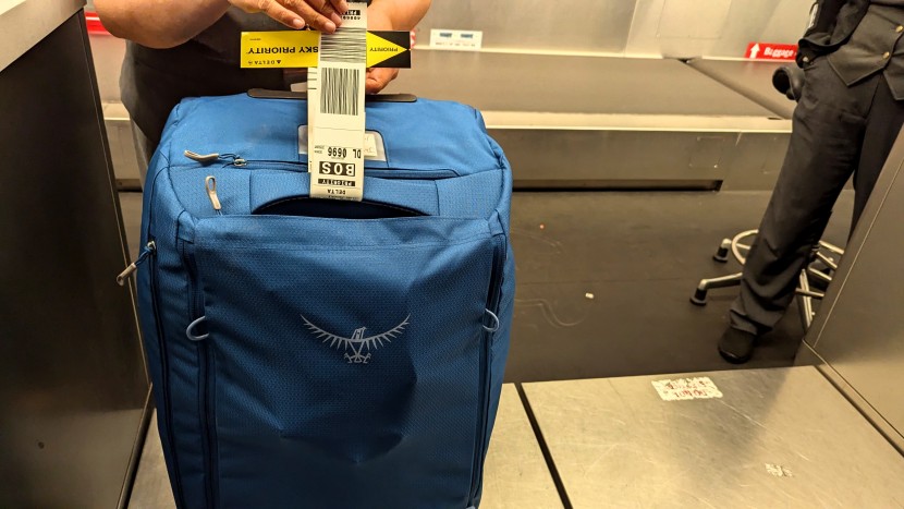 luggage - weighing in at check-in, en route to acadia national park in maine...