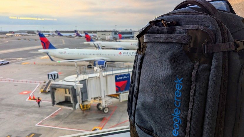waiting at the gate in boston's logan international with our eagle...