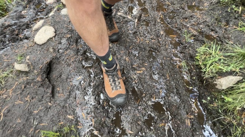 keen targhee iv low - these shoes do a great job in sloppy conditions like we found here.