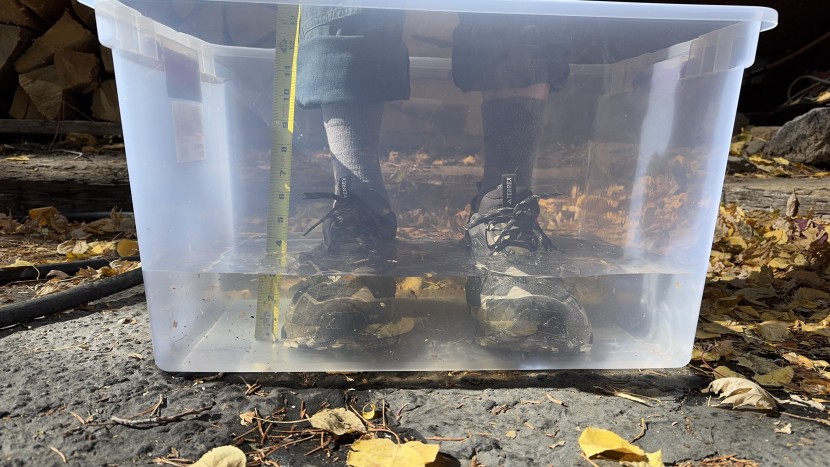 adidas terrex free hiker gore-tex 2.0 low - no leaks noted whatsoever during our bucket test.