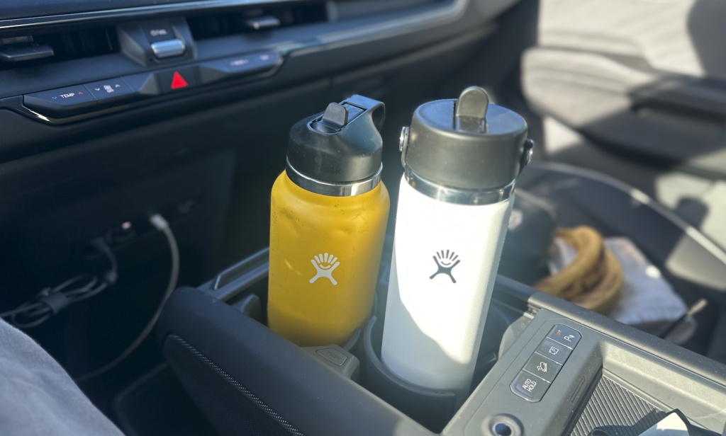 water bottle - the hydro flask wide mouth with straw and the big cousin in our suv...