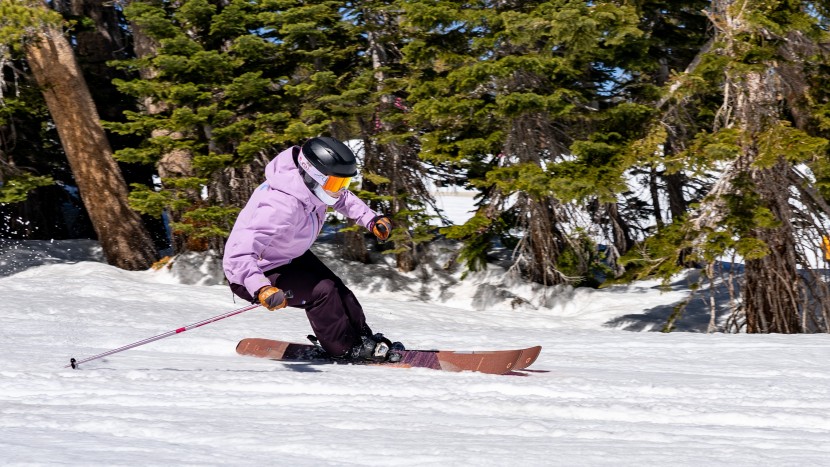 all mountain skis - skis with a shorter sidecut will more easily make shorter radius...