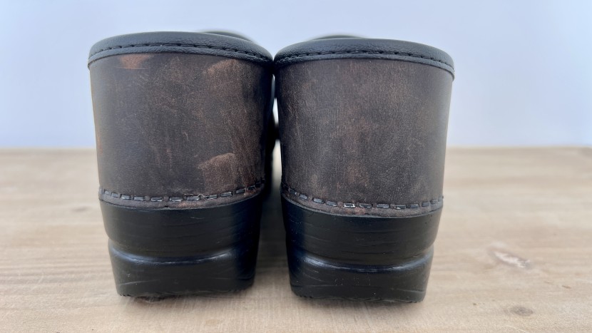 dansko professional for women - the leather easily shows scuffs and wear marks.