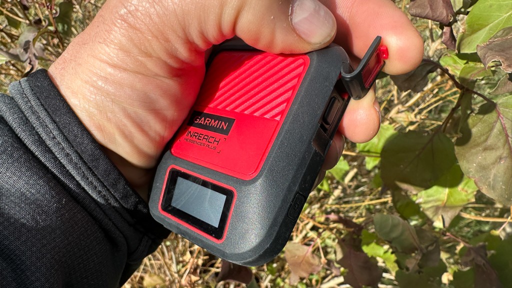 personal locator beacon - the sos button of the inreach messenger plus.