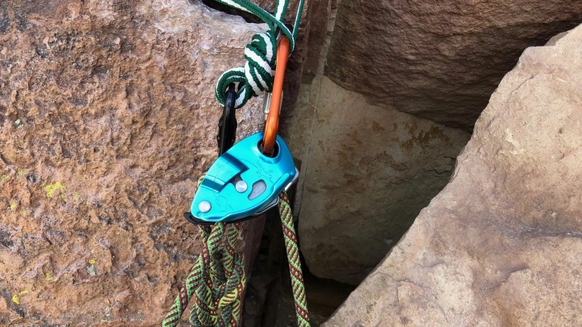petzl grigri - it is easy to belay a following climber directly off the anchor...