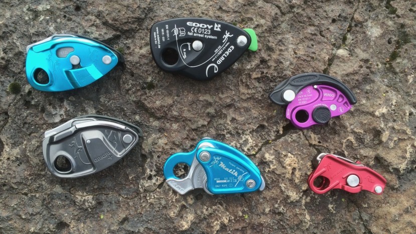 belay device - there are tons of options for assisted-braking devices.