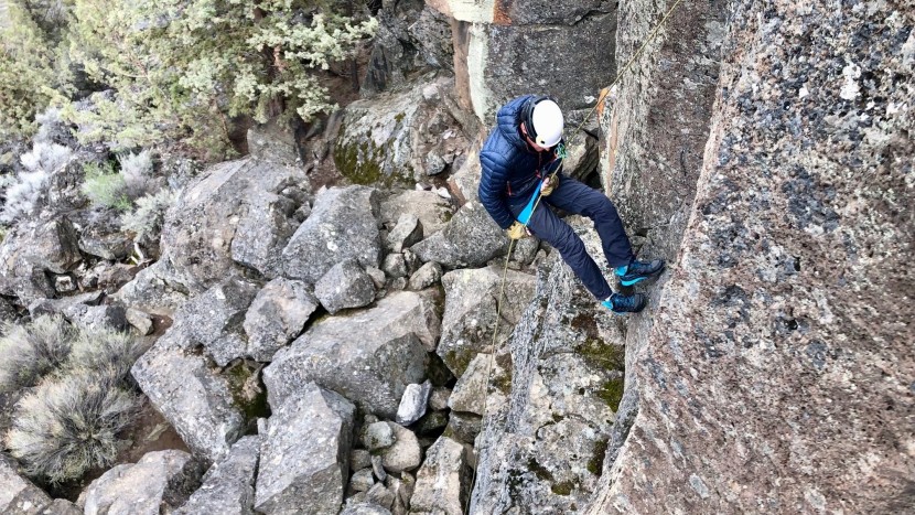 belay device - rappelling a single line as a test to see how this device performed...