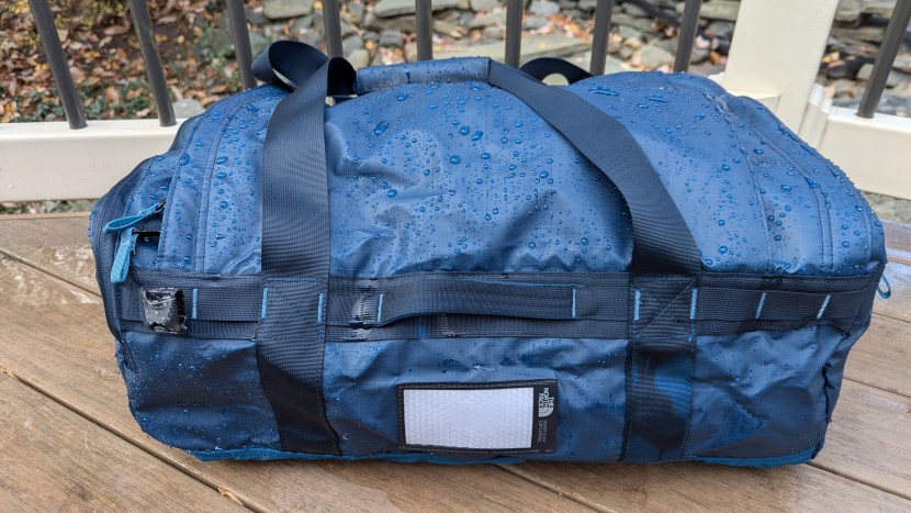 the north face base camp voyager duffel - water beaded right off the voyager even after several minutes of...