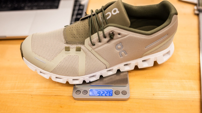 on cloud 5 - this men's 10.5 weighs 9.23 ounces, among the lightest in the lineup.