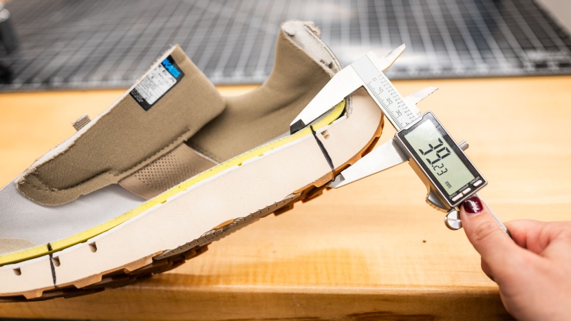 walking shoes men - we even cut these shoes in half to measure aspects like heel stack...
