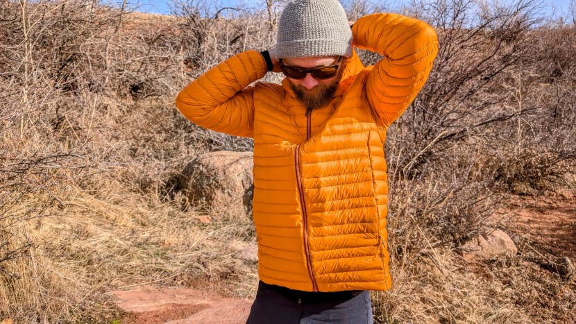 stio pinion hooded - testing the pinion on a sunny winter day in colorado&#039;s high desert.