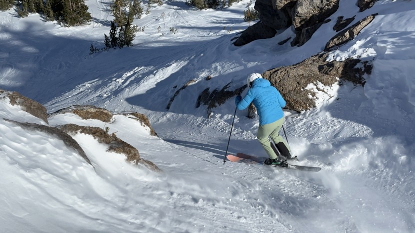 feathering the turn through a tight spot