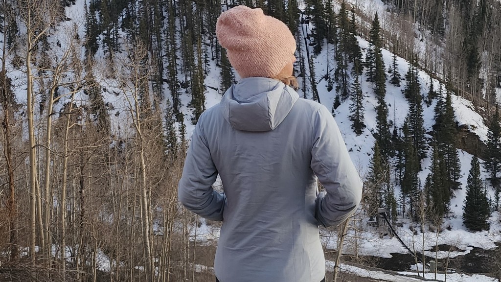 patagonia nano air hoody for women - the nano air keeping us cozy on a chilly winter night.