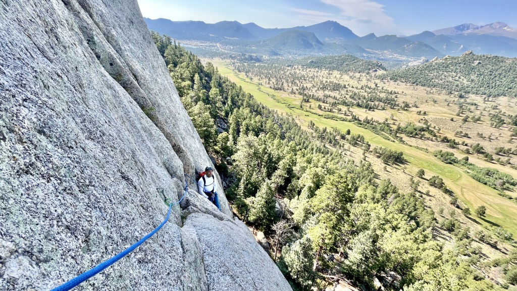 climbing rope - way up above estes park, colorado, testing the sterling aero 9.2.