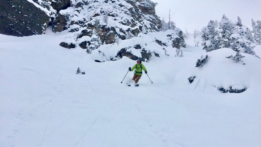 ski gloves - testing ski gloves on a deep powder day in jackson hole.