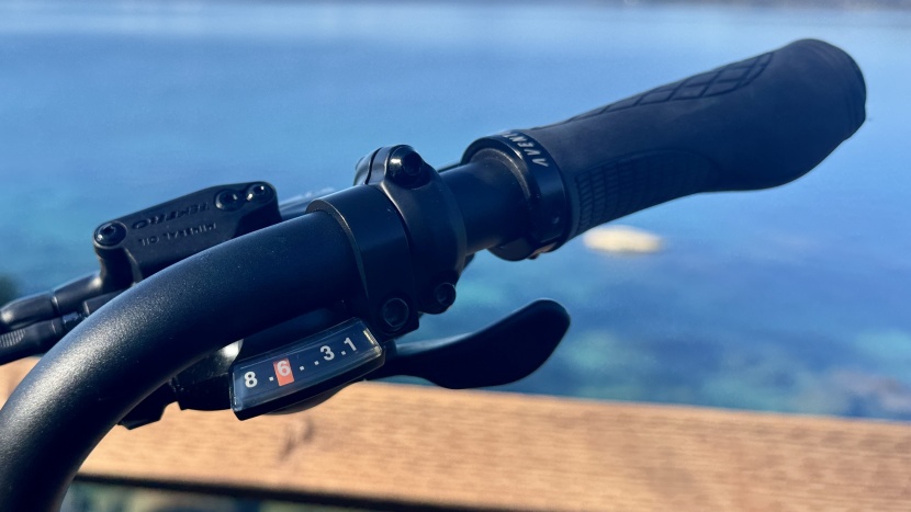 the shimano sl-315 shifter rests beneath the bar and is ergonomic to...