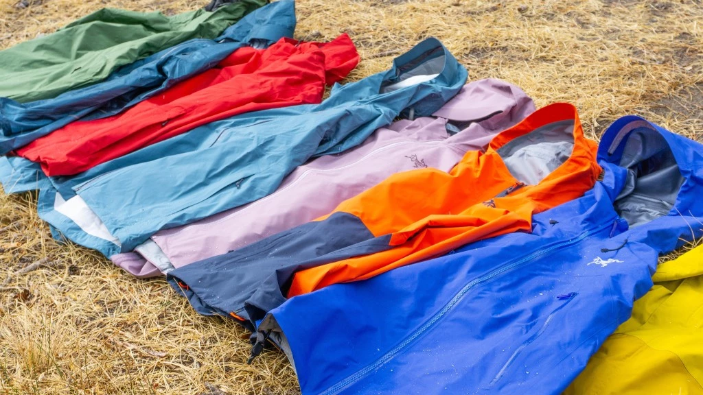Professional testing of Gore-Tex rain jackets in wet weather conditions