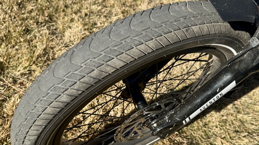 aventon abound sr - 3-inch tires provide a nice ride but tax the bikes range.