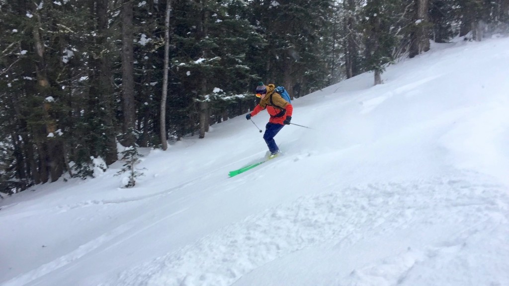 arc&#039;teryx rush - lead tester jeff dobronyi wearing the rush while backcountry skiing...