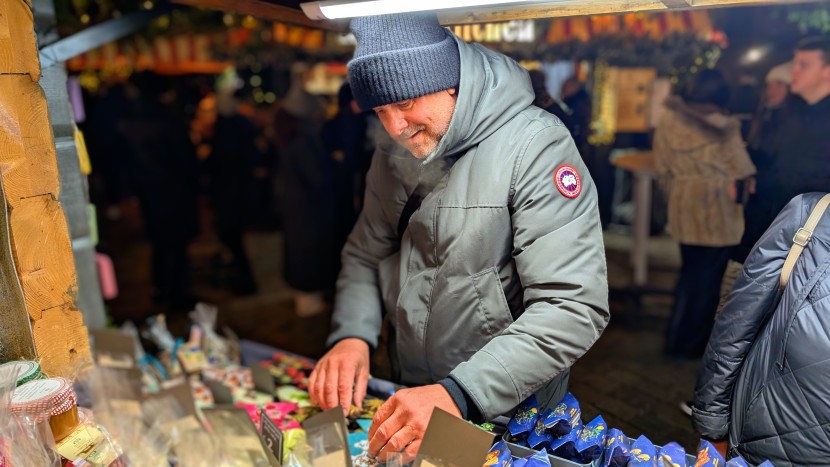canada goose langford parka - making a stop at one of the many local booths in the riga, latvia...