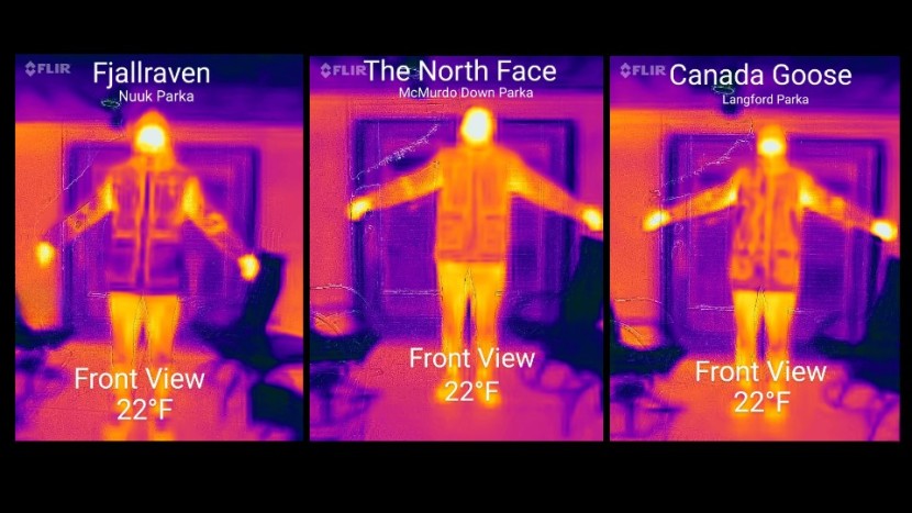 canada goose langford parka - side by side thermal images of three of our top parkas. it&#039;s easy to...