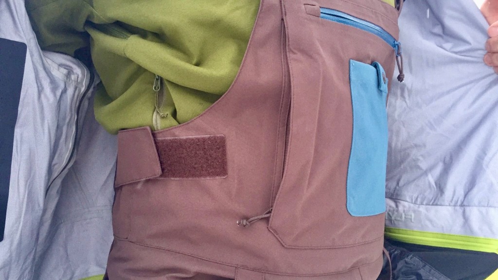 ski pants - the flylow baker bib has three useful pockets on the torso.