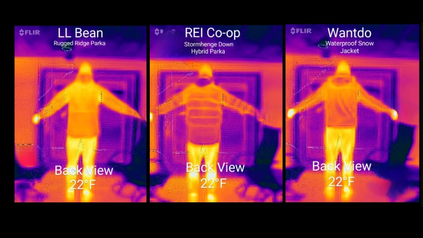 rei co-op stormhenge down hybrid parka - rear images of the same three jackets also show the stormhenge&#039;s...