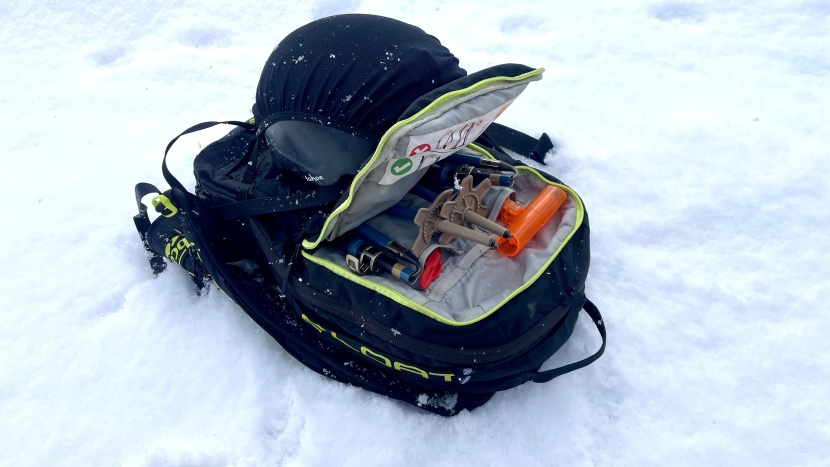 backcountry ski poles - we ensured that collapsible poles could actually fit into our packs...