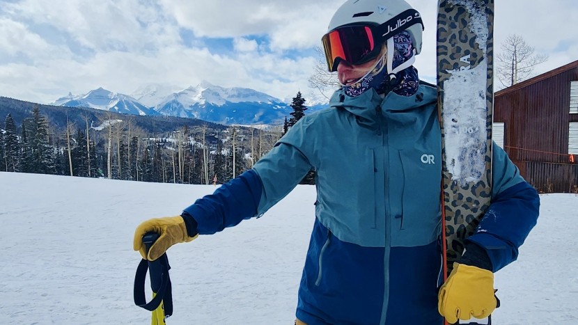 jacket testing at telluride ski resort.
