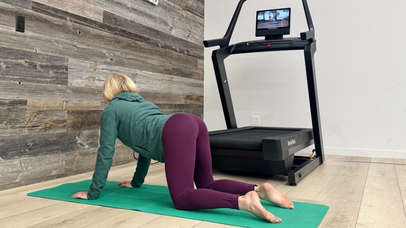 nordictrack x16 treadmill - it&#039;s possible to follow yoga and core classes from beside or behind...