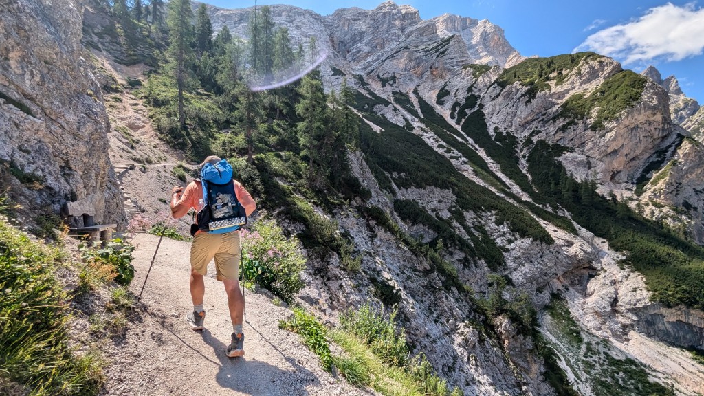 patagonia quandary short - rounding the bend as we finish up our first day in the italian alps.