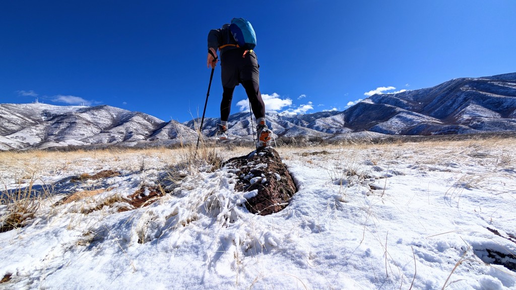 patagonia baggies longs shorts - rock hopping in fresh snow. these shorts have virtually no stretch...